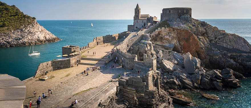 Gothic Church of San Pietro on the Italian Riviera in Portovenere, Italy