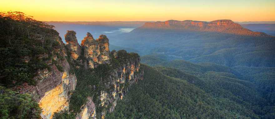 View of the Three Sisters in the Blue Mountains of New South Wales, Australia View of the Three Sisters in the Blue Mountains of New South Wales, Australia