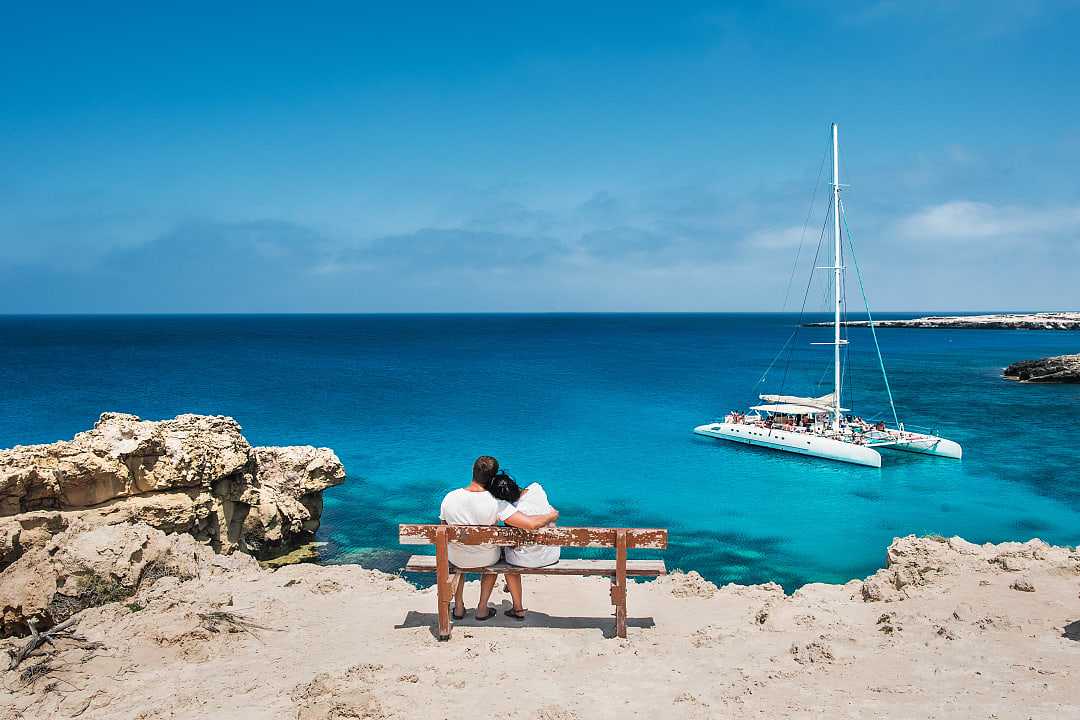 Couple enjoying the view in Ibiza, Spain