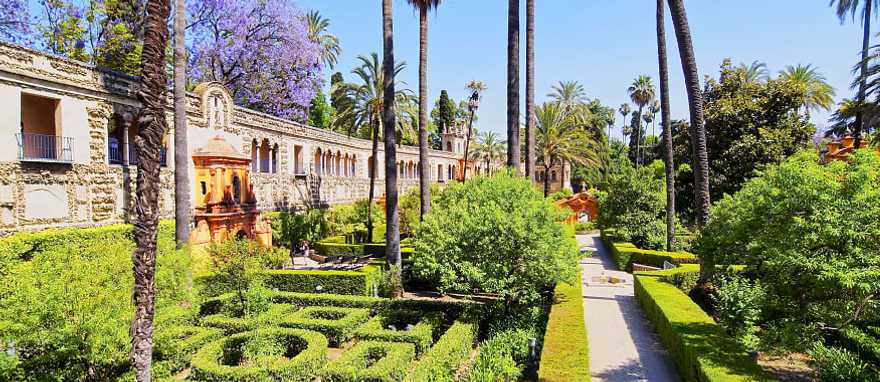 The gardens of the Real Alcazar Palace in Sevilla. The gardens of the Real Alcazar Palace in Sevilla.