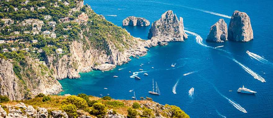 View of Capri Island in Italy
