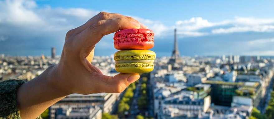 Colorful macaroons in Paris, France