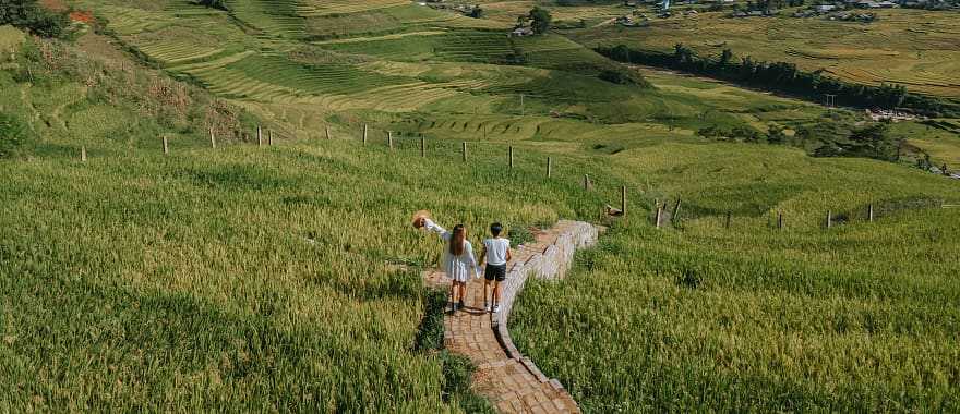 Couple in Sapa Valley, Vietnam