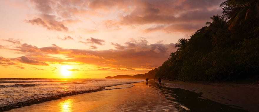 Beach sunset at Marino Ballena National Park in Uvita, Costa Rica