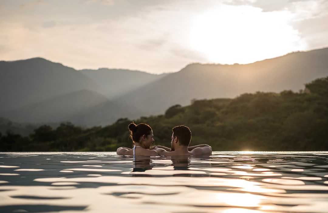 Couple at a luxury resort in Colombia.