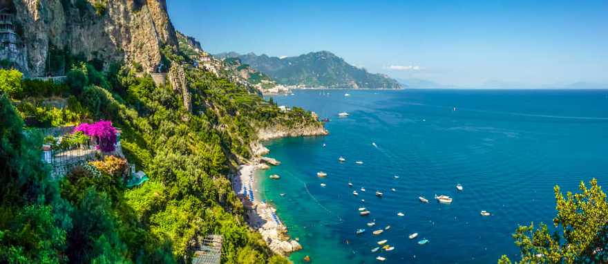 View of the beaches of the south coast of Italy View of the beaches of the south coast of Italy