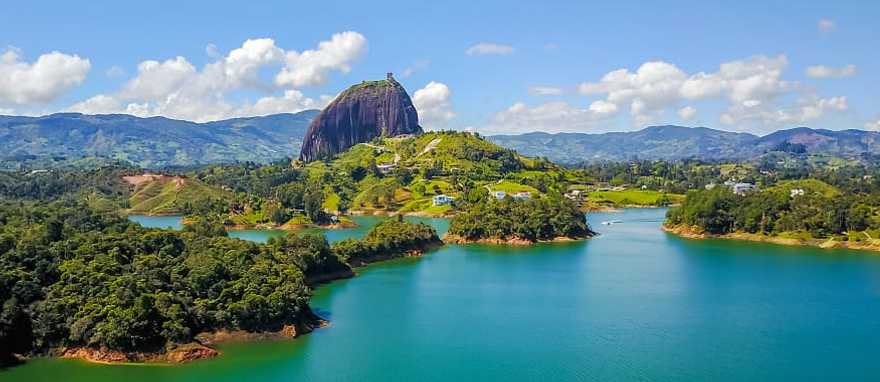 Rock of Guatapé and Peno Lake in Colombia