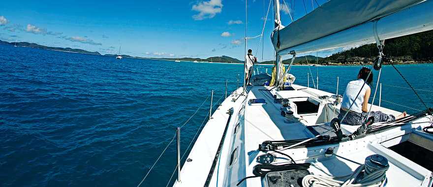 Boat sailing the Whitsundays in Australia