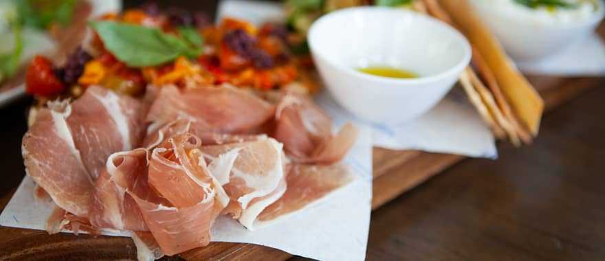 Prosciutto di Parma served at a restaurant in Italy