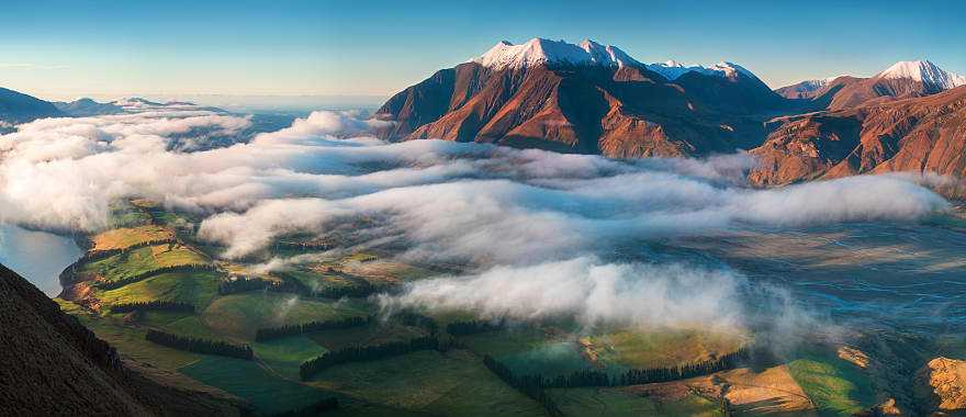 Misty morning on the Southern Island New Zealand