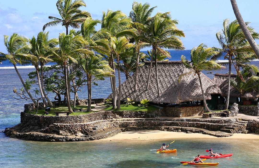 Tourists Kayaking in Fiji 