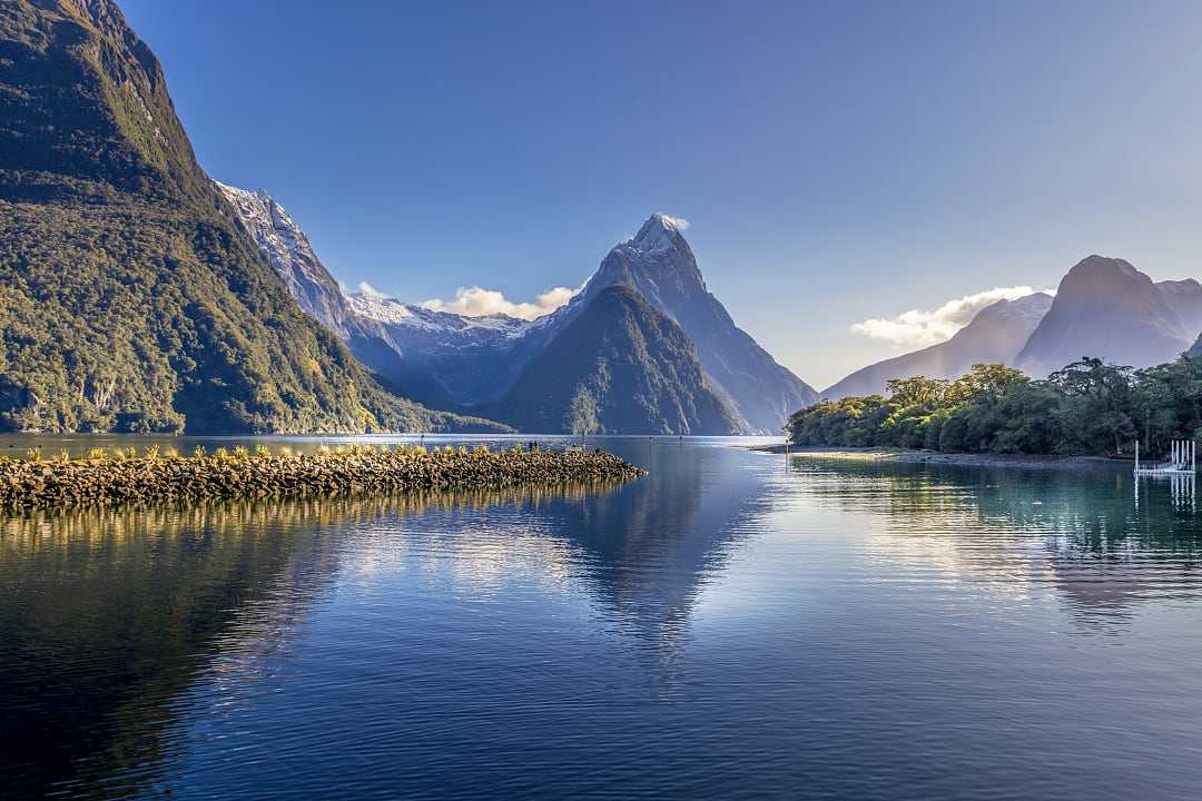 Mitre Peak in Milford Sound, New Zealand