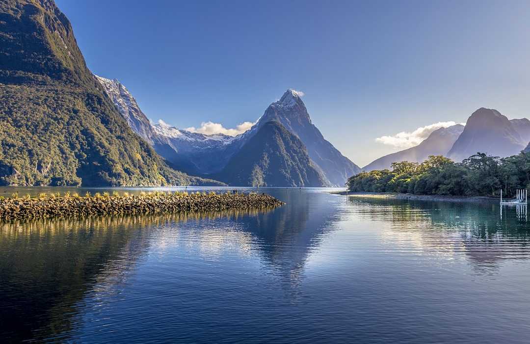 Mitre Peak in Milford Sound, New Zealand