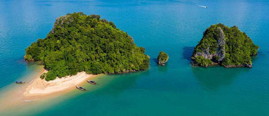 Small tropical island with sand beach near Koh Yao Noi, Thailand