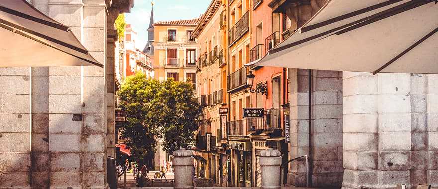 Medieval architecture of the Habsburg quarter, Madrid, Spain