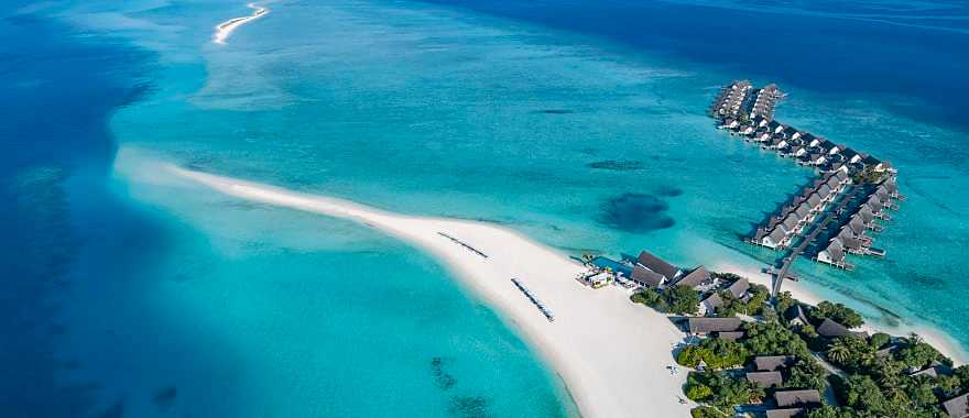 Aerial view of the Four Seasons at Landaa Giraavaru in the Maldives. Photo courtesy of Markus Gortz / Four Seasons