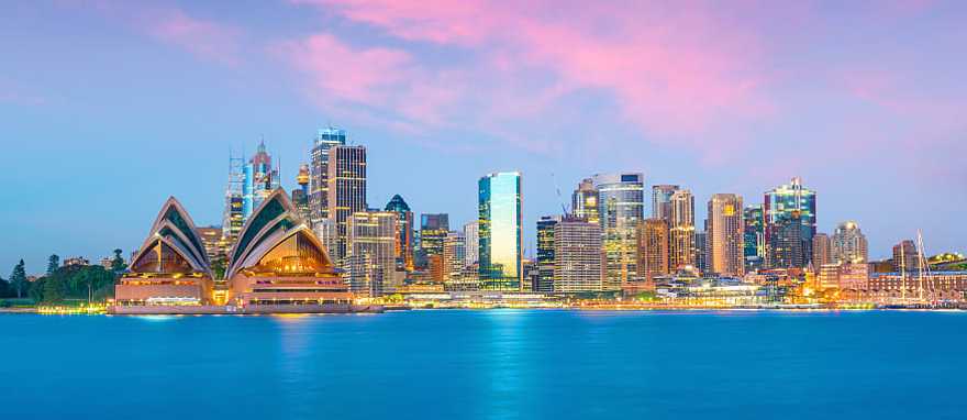 Sydney skyline at sunset in Australia